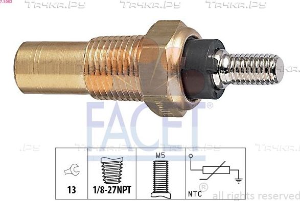 Датчик температуры охлаждающей жидкости Facet Made in Italy - OE Equivalent для Ford Transit IV 1985-1994. Артикул 7.3082