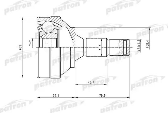Шрус наружный (граната) Patron. Артикул PCV1446