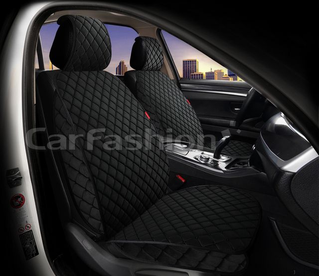 Накидки универсальные CarFashion Sokol Front на передние сидения авто, цвет Черный/Черный/Черный. Артикул 26219