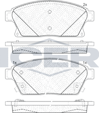 Тормозные колодки Icer передние для Chevrolet Tracker III (Trax) 2012-2026. Артикул 181939