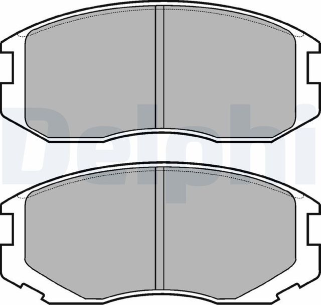 Тормозные колодки Delphi (Low-Metallic) передние для Proton Wira (400 Series) 2000-2009. Артикул LP1594