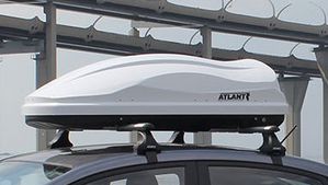 Автомобильный бокс Атлант Diamond 352 (135*80*40) 350л. с двухсторонним открывание Белый глянец. Артикул 8597