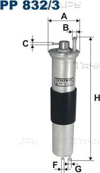 Топливный фильтр Filtron. Артикул PP 832/3