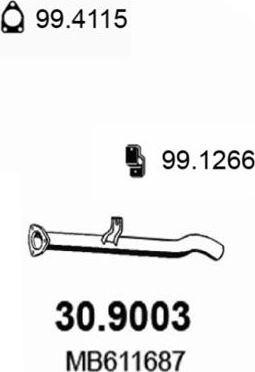 Глушитель (задняя часть) Asso. Артикул 30.9003