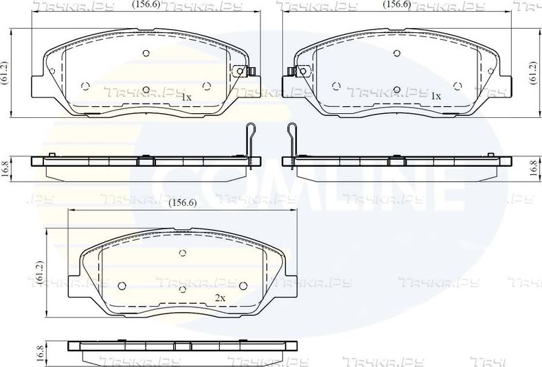 Тормозные колодки Comline Comline передние для Hyundai Genesis I 2011-2014. Артикул CBP31676