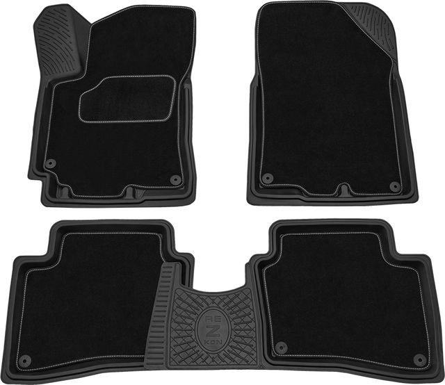 Коврики Rezkon Transformer (резиновые с ворсовыми ковриками-вкладышами) для салона Kia Rio III 2011-2017. Артикул 3021020200