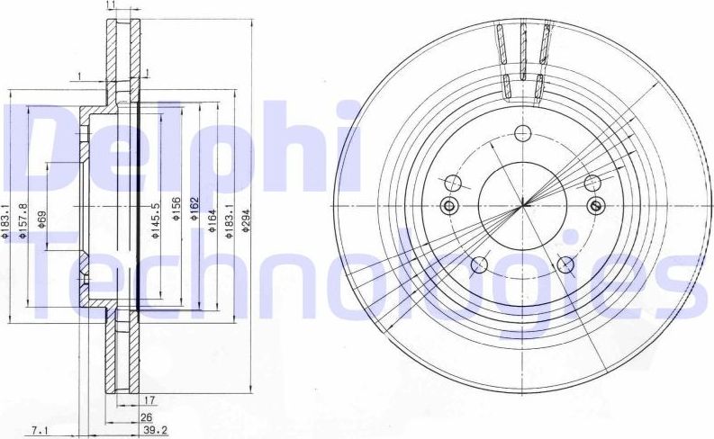 Тормозной диск Delphi. Артикул BG3860
