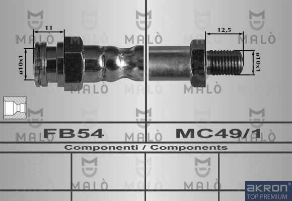 Тормозной шланг Malò. Артикул 80508