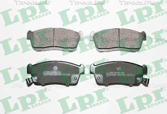 Тормозные колодки LPR передние для Subaru Justy IV 2007-2011. Артикул 05P1632