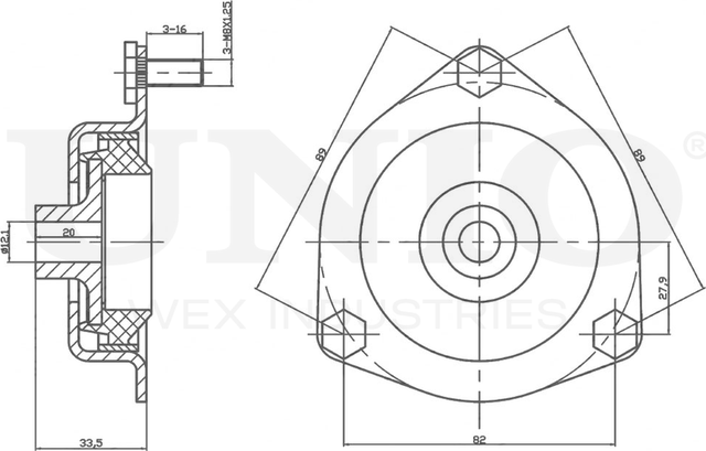 Опора амортизационной стойки (Unio). Артикул RMP-13101
