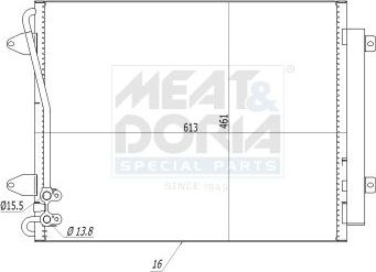 Радиатор кондиционера (конденсатор) Meat & Doria для Renault Master II 2003-2010. Артикул 991115