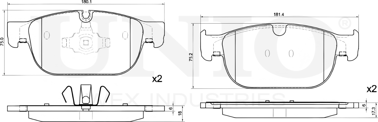 Колодки тормозные диск. передние Volvo XC60 II 17-, XC90 II 14-, S60 III 19- (Unio). Артикул BRP-20184