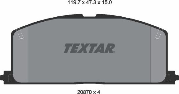 Тормозные колодки Textar. Артикул 2087001