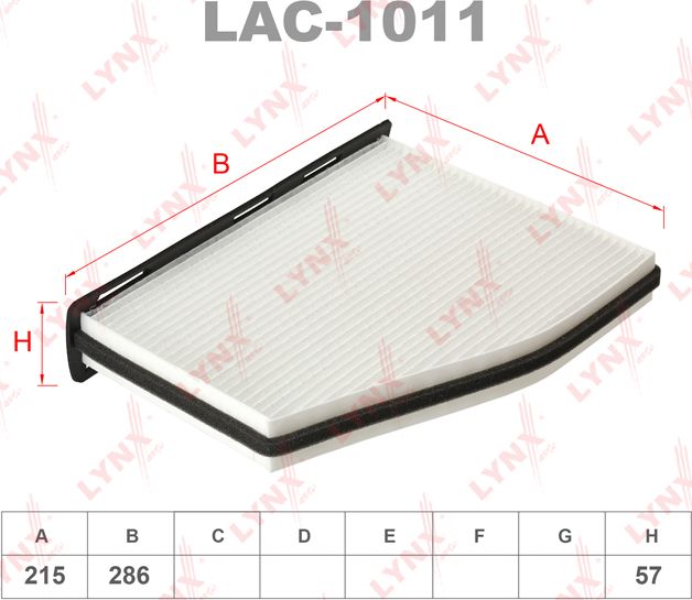 Салонный фильтр LYNXauto для SEAT Toledo III 2004-2009. Артикул LAC-1011