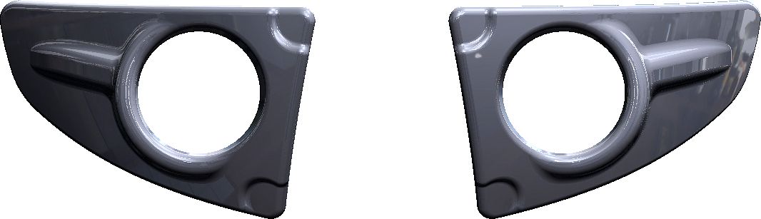 Окантовка АВС-Дизайн противотуманных фар для Toyota Hilux 2015-2026 черная, 2 шт.. Артикул ABC.TOHIL.FB.FHL.24B