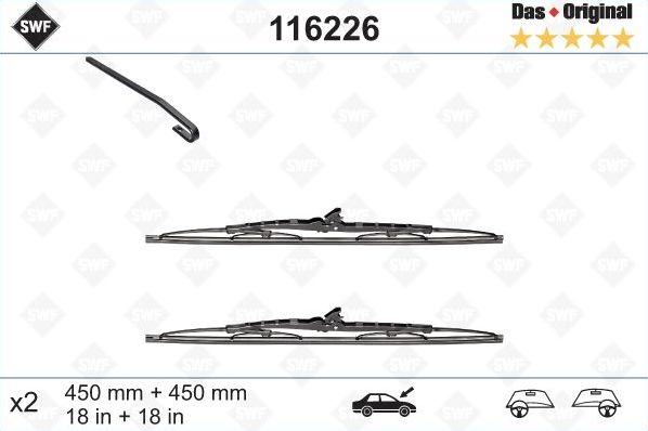 Щетки стеклоочистителя (дворники) SWF для MINI Hatch II (R56) 2006-2013. Артикул 116226