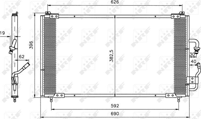Радиатор кондиционера (конденсатор) NRF EASY FIT для Peugeot 406 I 1995-2004. Артикул 35153