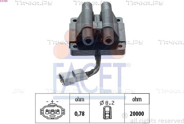 Катушка зажигания Facet Made in Italy - OE Equivalent для Subaru Legacy III 1998-2003. Артикул 9.6166