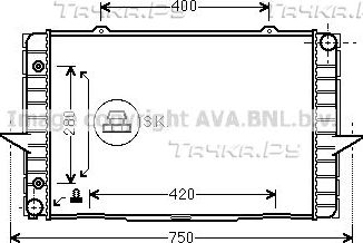 Радиатор охлаждения двигателя AVA для Volvo S70 1997-2000. Артикул VO2064