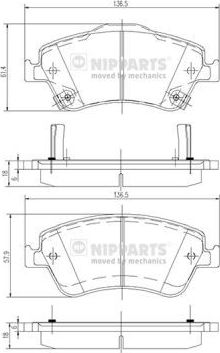 Тормозные колодки Nipparts. Артикул J3602124