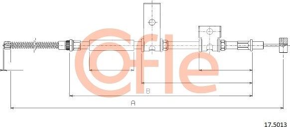 Трос ручника (тросик ручного тормоза) Cofle. Артикул 17.5013