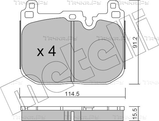 Тормозные колодки Metelli передние для MINI Countryman II (F60) 2017-2026. Артикул 22-1015-4