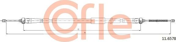 Трос ручника (тросик ручного тормоза) Cofle задний левый для Renault Clio IV 2012-2019. Артикул 11.6578
