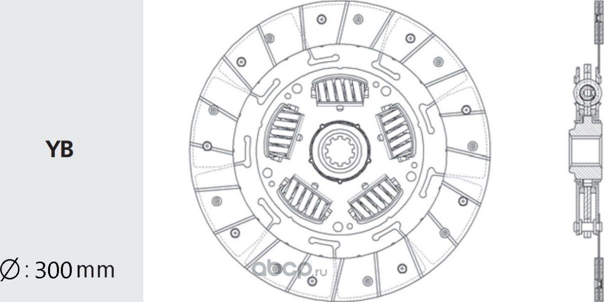 Диск сцепления MITSUBISHI FK (79-) (300мм) VALEO PHC. Артикул MB37