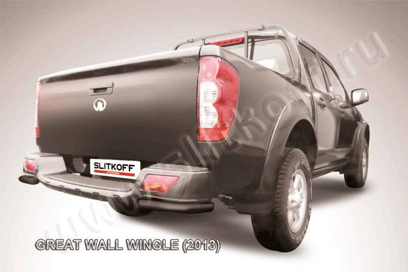 Защита Slitkoff задняя d42 уголки ЧЕРНАЯ матовая для Great Wall Wingle 5 2011-2015. Артикул GWWIN-012B