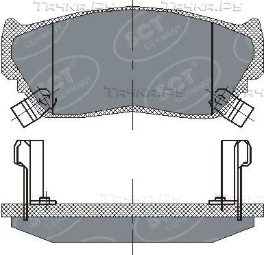 Тормозные колодки SCT-Germany передние для Nissan Sunny B14 1990-2000. Артикул SP 135 PR