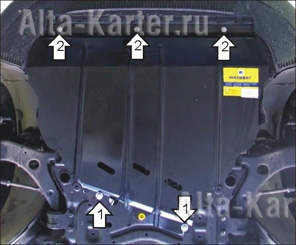 Защита Мотодор для картера и КПП Volvo S40 2007-2012. Артикул 02614
