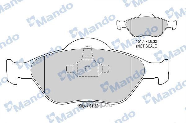 Колодки тормозные передние к-кт (Mando). Артикул MBF015145