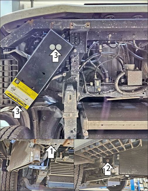 Защита Мотодор для радиатора кондиционера Kamaz Компас 5,9 2023-2026. Артикул 27720