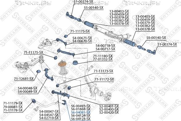 Втулка стабилизатора Stellox передняя правая для Audi A4 I (B5) 1994-2001. Артикул 56-04081-SX