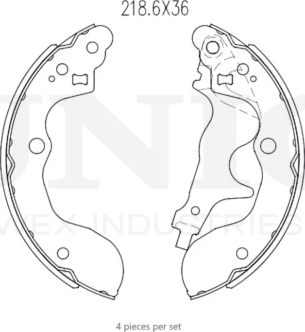 Колодки тормозные барабанные, комплект (Unio). Артикул BRP-10038