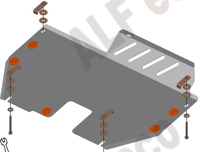 Защита алюминиевая Alfeco для картера и КПП Nissan Murano Z50 2003-2008. Артикул ALF.15.52al