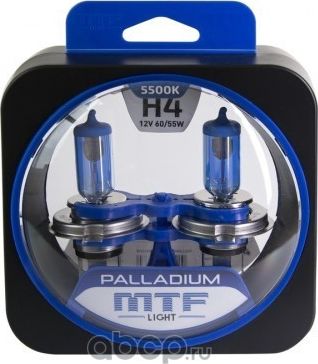 Лампа 12V H4 60/55W P43t бокс (2шт.) Palladium MTF. Артикул HPA1204