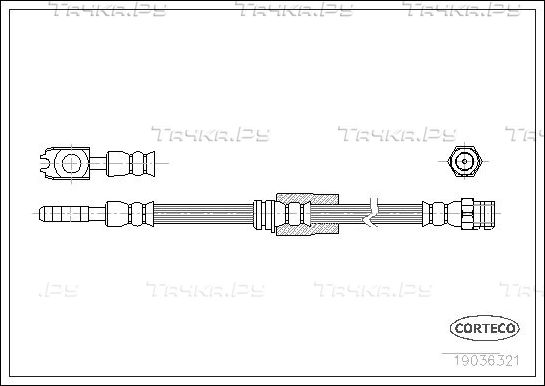 Тормозной шланг Corteco передний правый/левый для Volkswagen Passat B6 2005-2011. Артикул 19036321