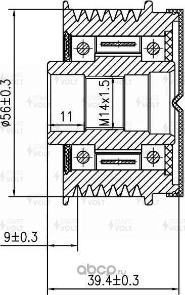 Муфта генератора обгонная StartVOLT. Артикул SGP 1821D
