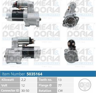 Стартер Meat & Doria для Hyundai Galloper I 1991-1998. Артикул 5035164