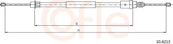 Трос ручника (тросик ручного тормоза) Cofle задний правый для Peugeot 406 I 1997-2004. Артикул 92.10.6213