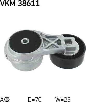 Натяжной ролик (натяжитель) приводного поликлинового ремня SKF. Артикул VKM 38611