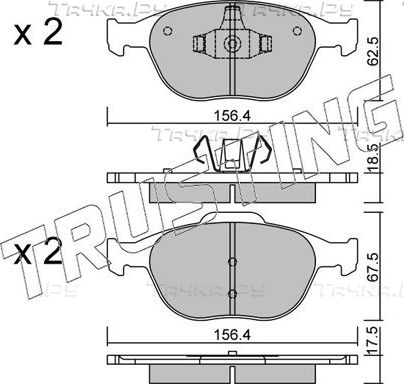 Тормозные колодки Trusting передние для Ford Tourneo Connect I 2002-2013. Артикул 549.0