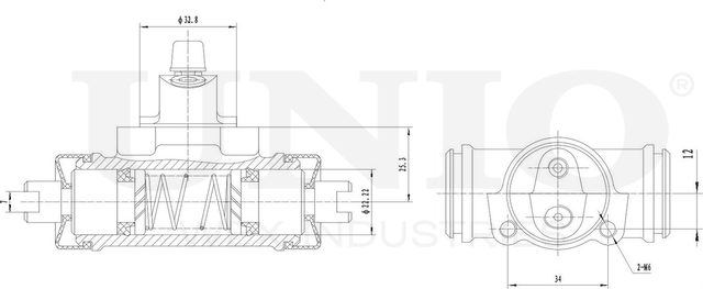 Цилиндр тормозной рабочий (Unio). Артикул BRC-20568