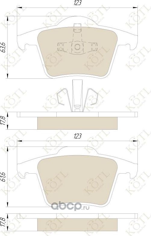 Колодки тормозные дисковые задние к-т VOLVO XC90 2.4-4.4 02- (Kotl) Kotl. Артикул 1566kt