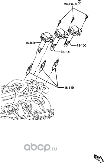 Свеча зажигания Mazda. Артикул CY0118110