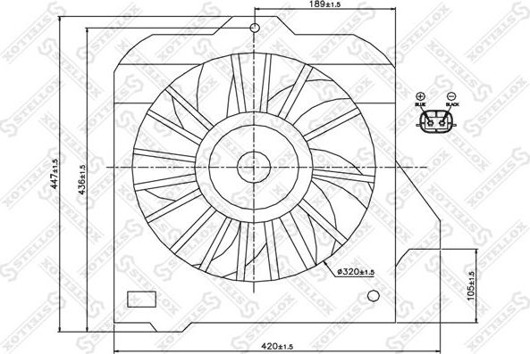 Вентилятор радиатора двигателя Stellox. Артикул 29-99108-SX