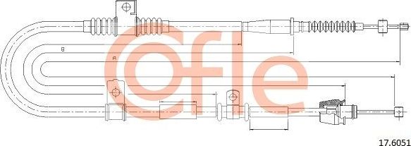 Трос ручника (тросик ручного тормоза) Cofle. Артикул 92.17.6051