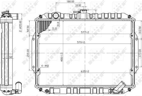 Радиатор охлаждения двигателя NRF (алюминий). Артикул 503486