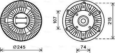 Муфта (вискомуфта) вентилятора AVA (алюминий) для IVECO EuroStar 1993-2002. Артикул IVC115